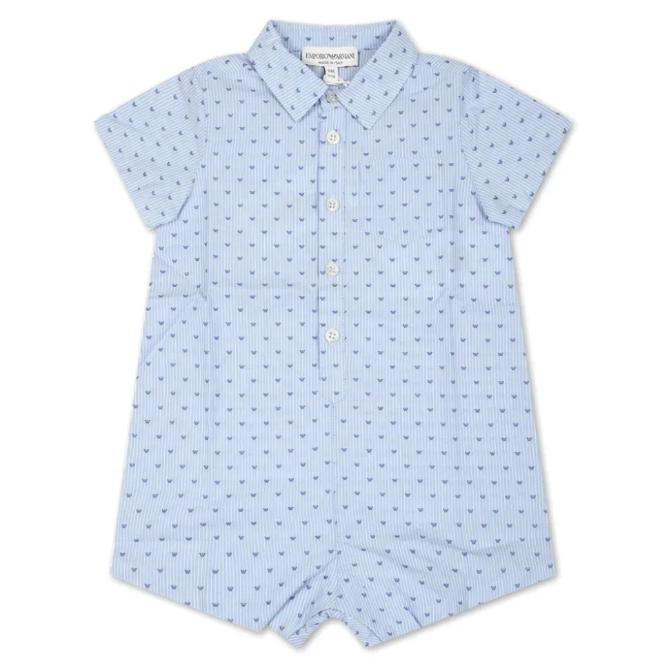 Hellblauer Baumwoll-Romper
