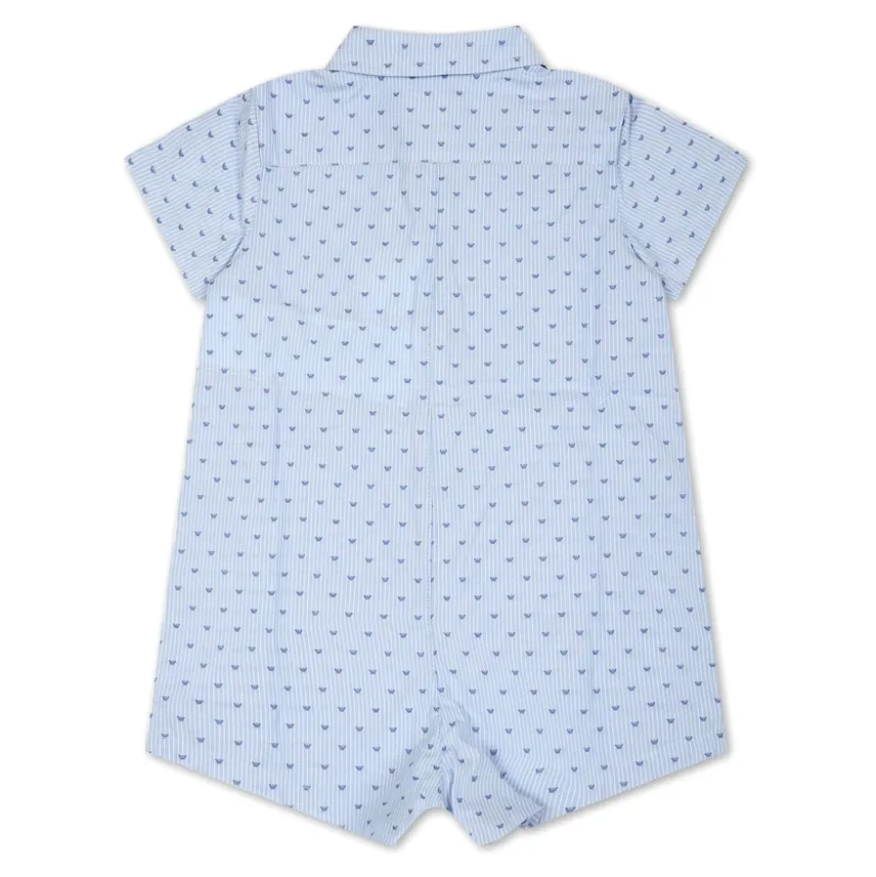 Hellblauer Baumwoll-Romper