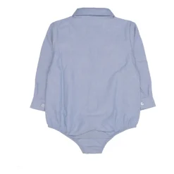 Hellblaues Baumwoll-Bodysuit-Shirt