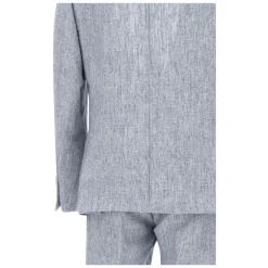 Hellblaues Leinenmischungsanzug