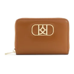 Hellbraune Brieftasche mit dekorativem Monogramm