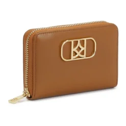 Hellbraune Brieftasche mit dekorativem Monogramm