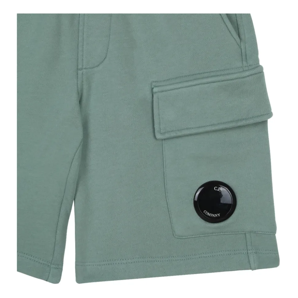 Hellgrüne Track Shorts mit Linsendetail