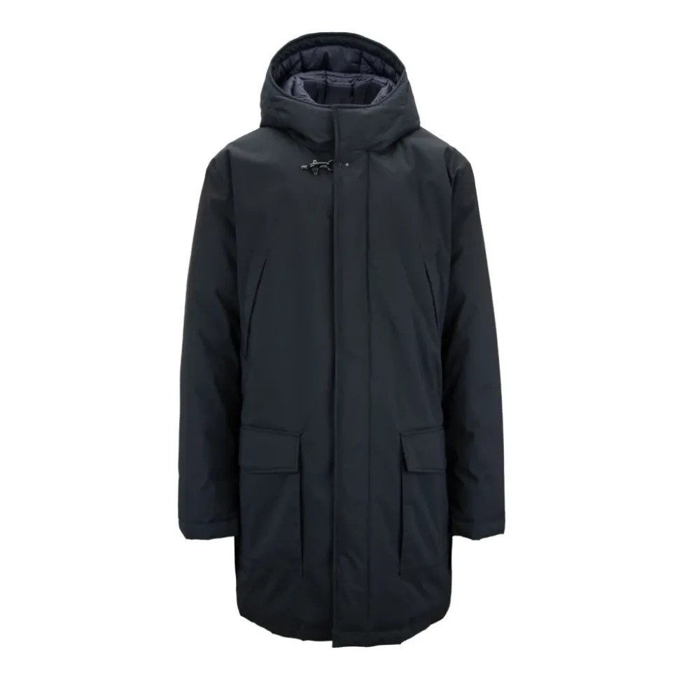 Herren Automatische Knopf Parka mit Reißverschluss