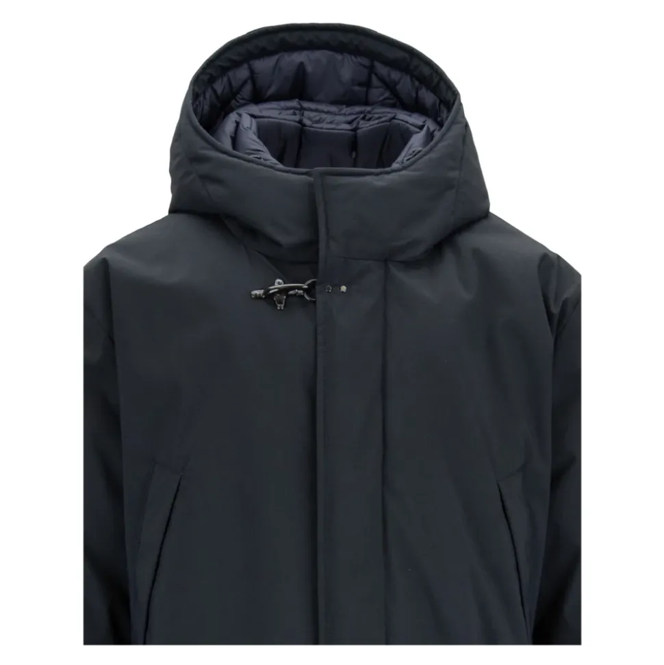 Herren Automatische Knopf Parka mit Reißverschluss