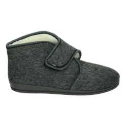Herren Hausschuhe Grau Stoff Gummisohle