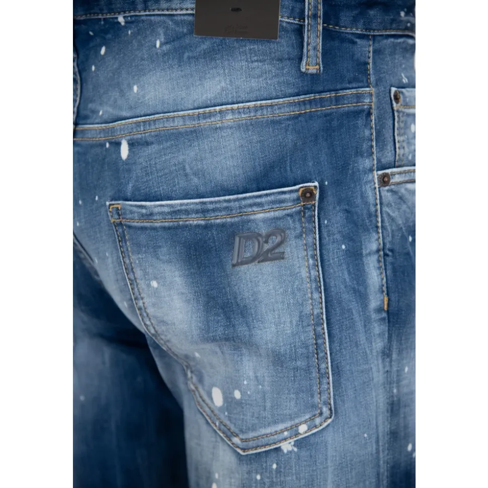 Herren Knopf Jeans