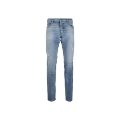 Herren Knopf Jeans mit Distressed Details