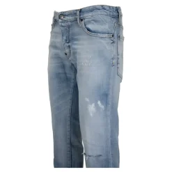 Herren Knopf Jeans mit Distressed Details