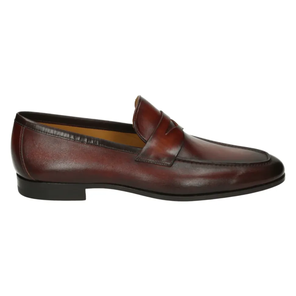 Herren Slip-On Schuhe Cognac Leder