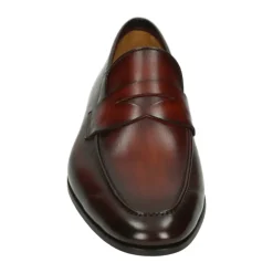 Herren Slip-On Schuhe Cognac Leder