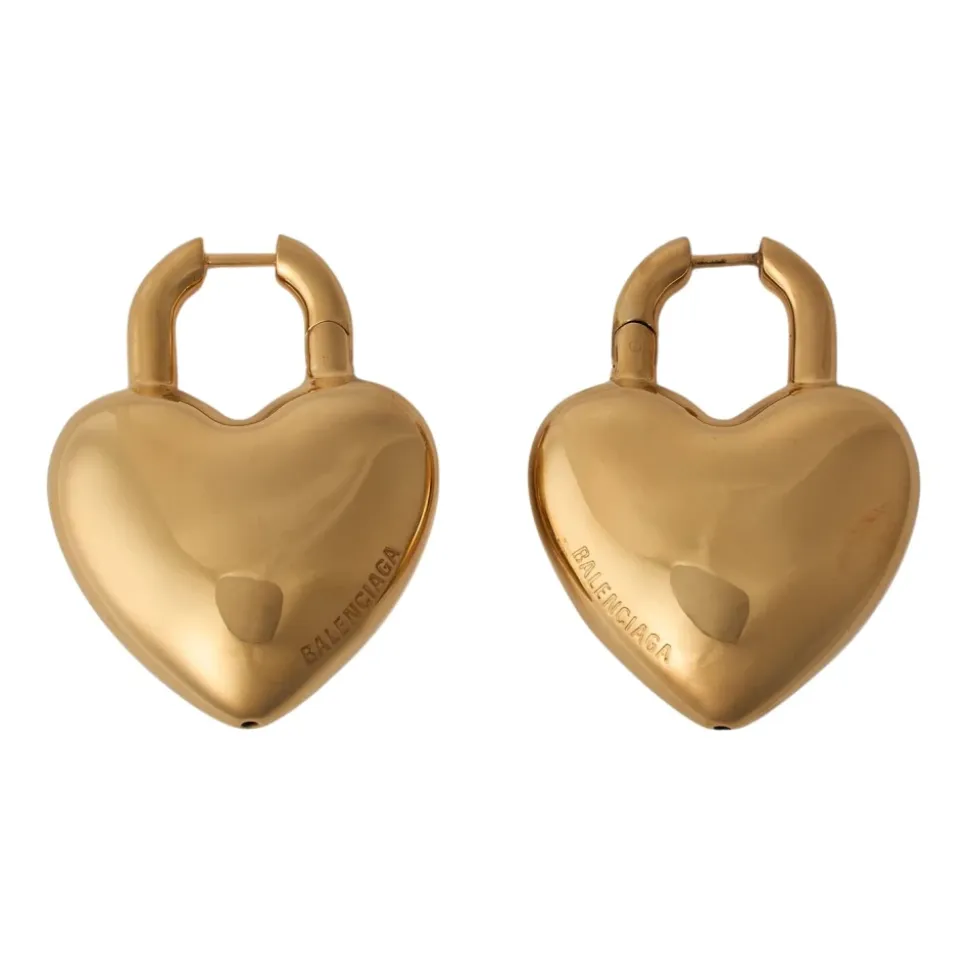 Herz Design Goldfarbene Ohrringe Set