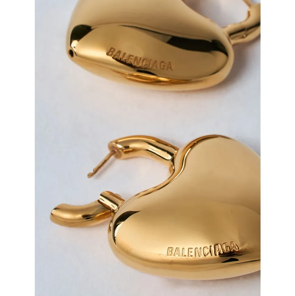 Herz Design Goldfarbene Ohrringe Set