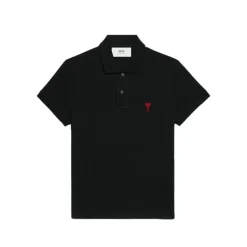 Herz Logo Polo Shirt Schwarze Baumwolle