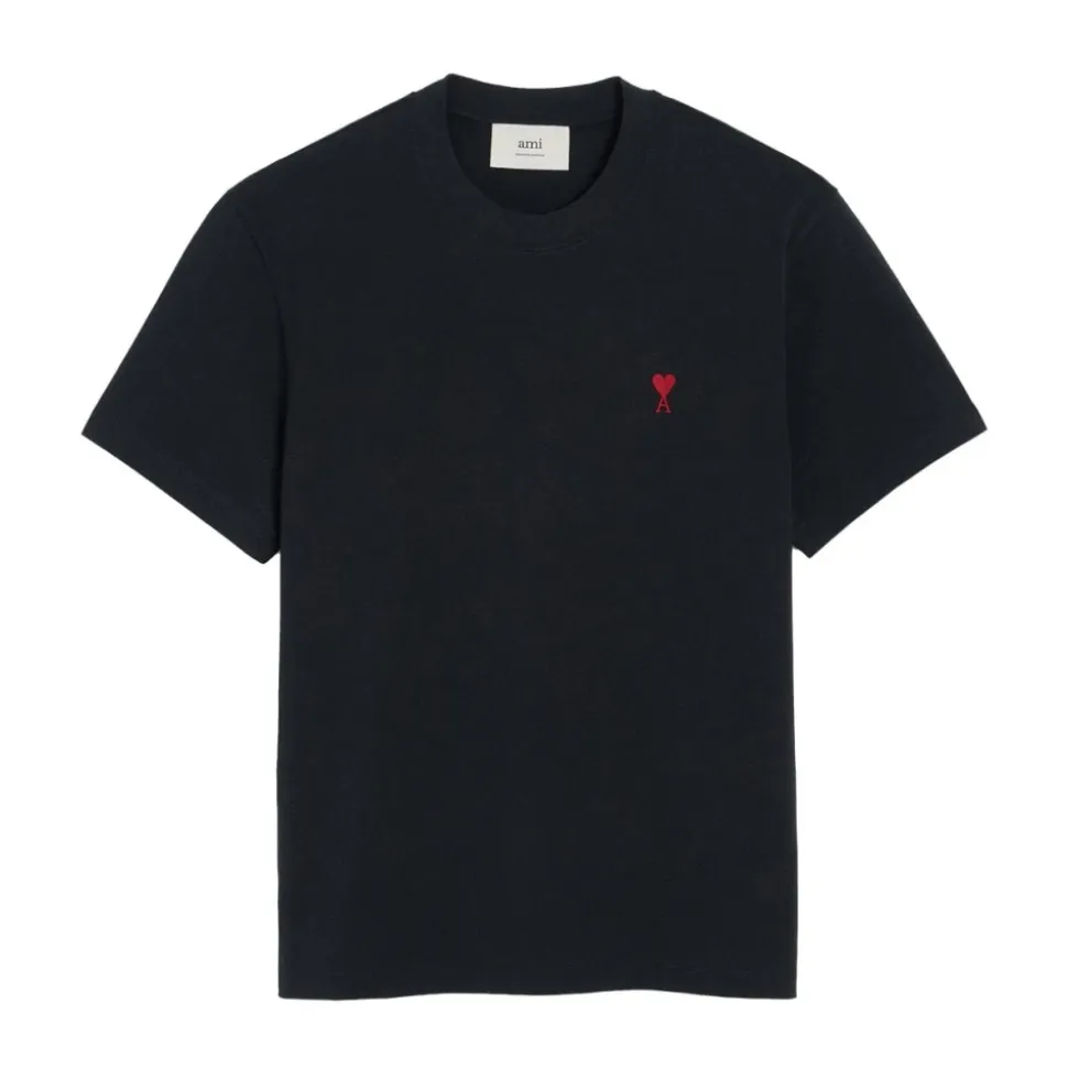 Herz Logo Schwarzes T-Shirt