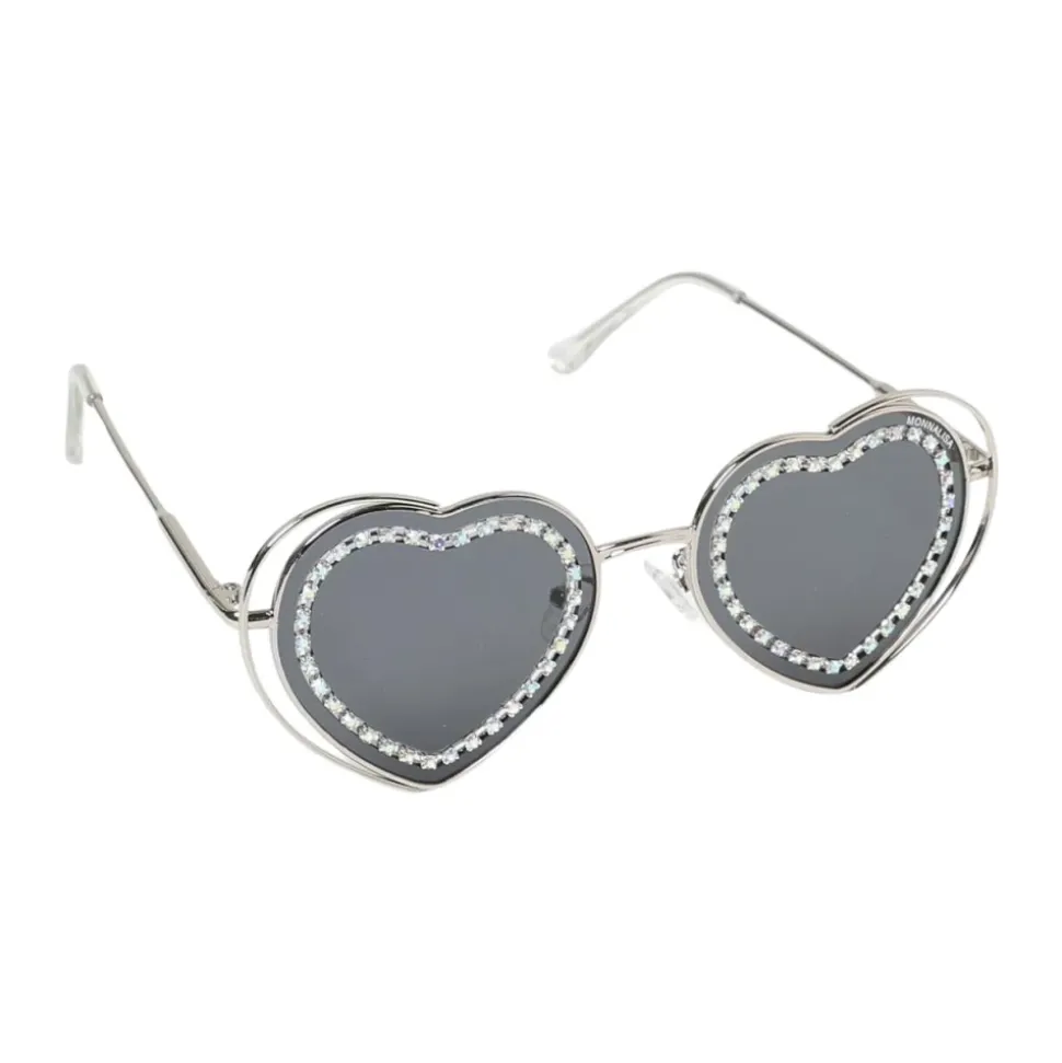 Herzförmige Sonnenbrille mit Strass Kinder