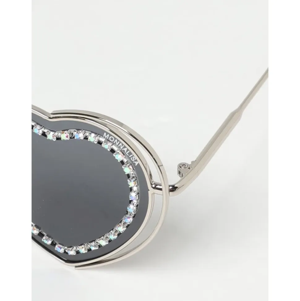 Herzförmige Sonnenbrille mit Strass Kinder
