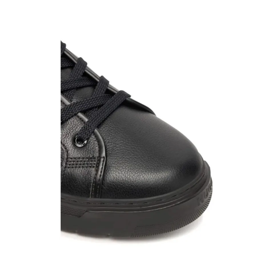 High-Top Stiefel aus genarbtem Leder