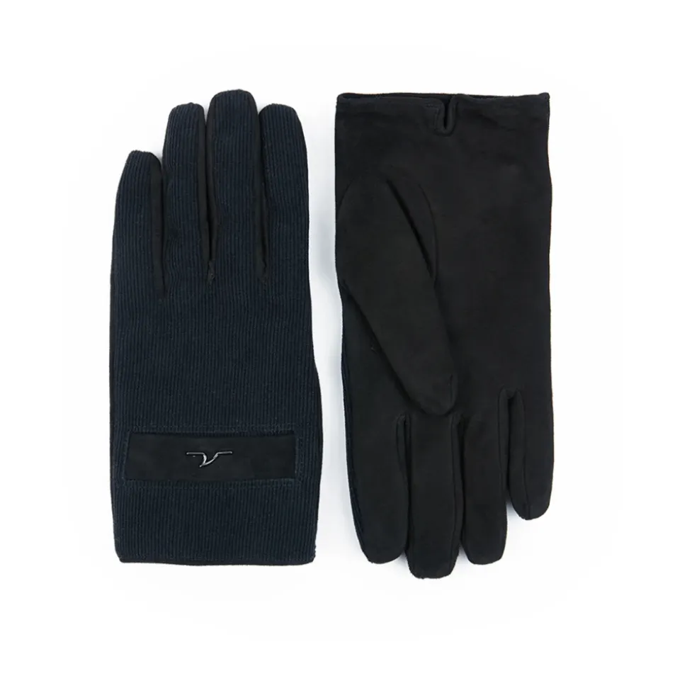 Hochwertige Lederhandschuhe mit Corduroy-Akzent