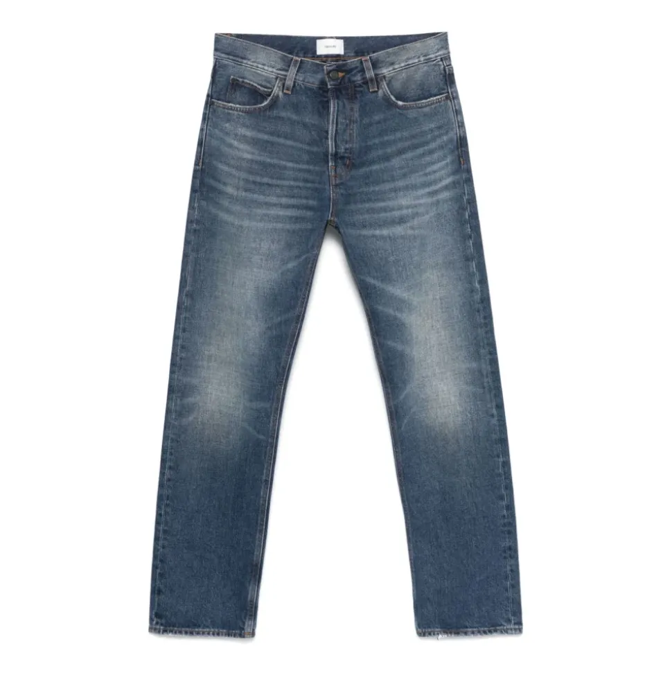 Indigo Blaue Straight Jeans