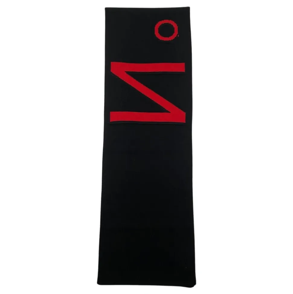 Intarsien-Strickschal mit Logo