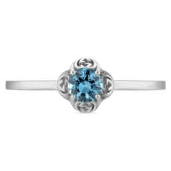 Interlocking G Ring in 18kt Weißgold mit Topas und Detail