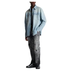 Jacquard-Denimhemd mit Monogramm