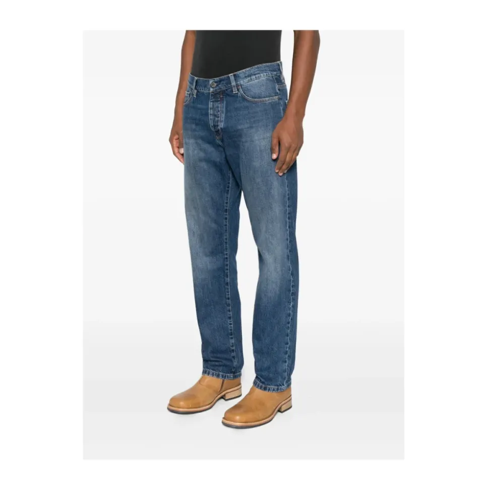 Jeans mit Knopfleiste und fünf Taschen
