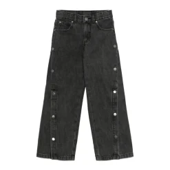 Jeans mit Logo aus Baumwolle, seitliche Dekoration mit Knöpfen