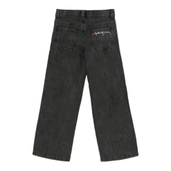 Jeans mit Logo aus Baumwolle, seitliche Dekoration mit Knöpfen