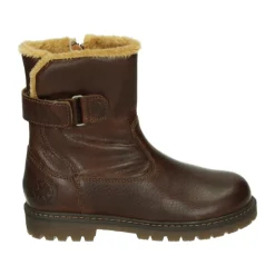 Jungen Lammfell Stiefel Braun Leder