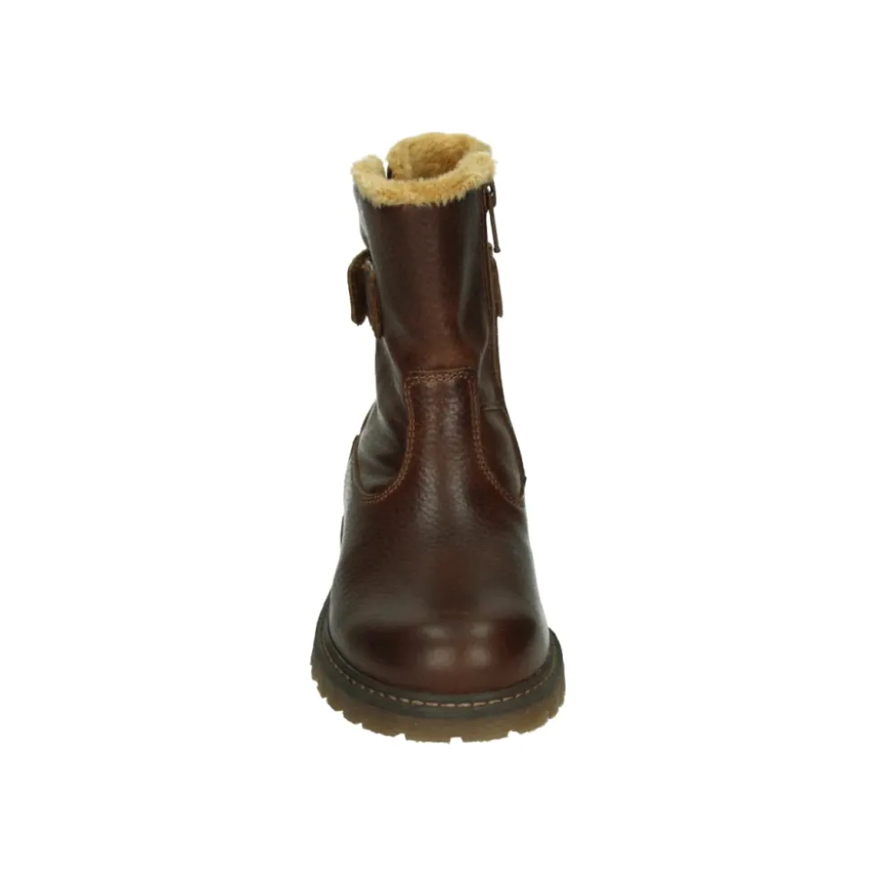 Jungen Lammfell Stiefel Braun Leder