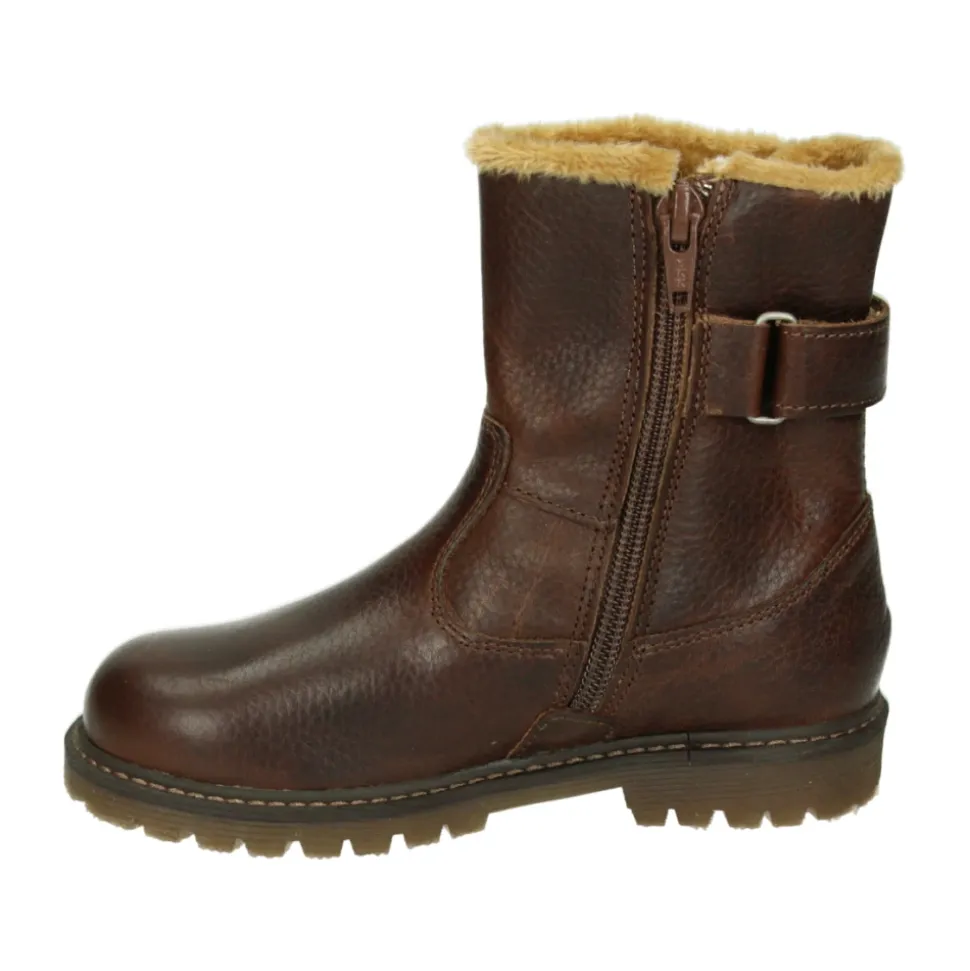Jungen Lammfell Stiefel Braun Leder