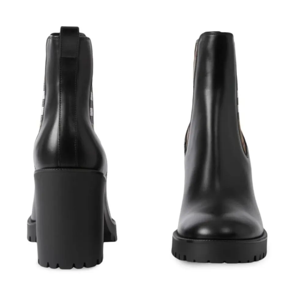 Karierte Panel Stiefeletten