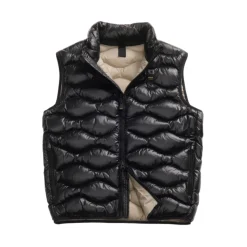 Karierte wasserabweisende Jacke Schwarz