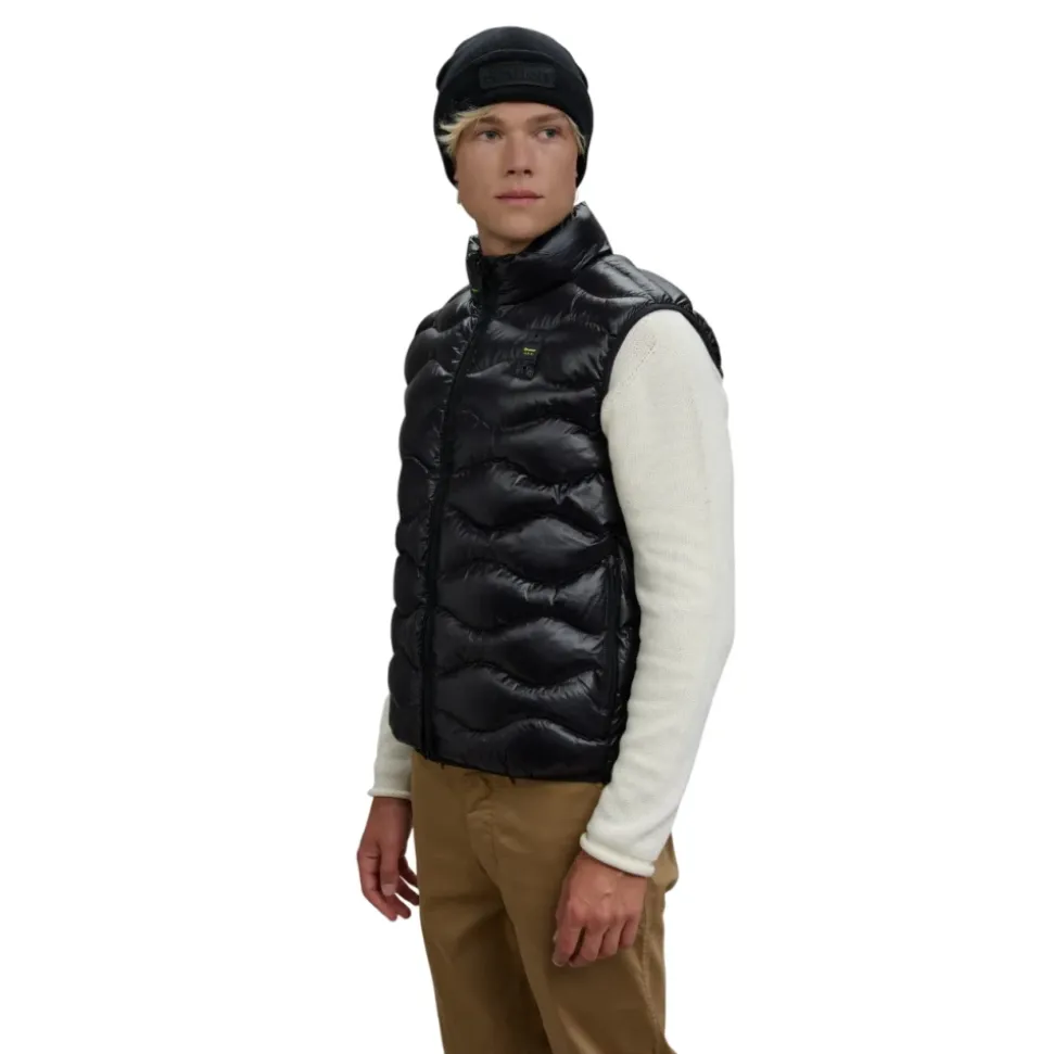Karierte wasserabweisende Jacke Schwarz