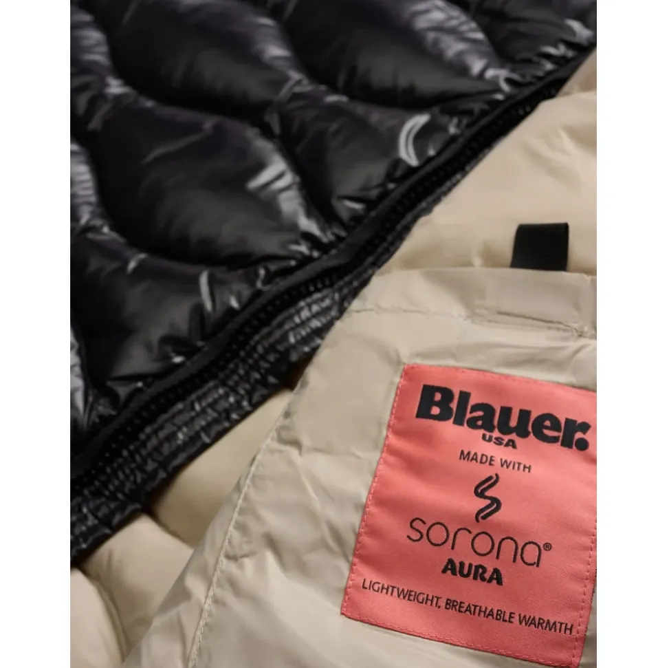 Karierte wasserabweisende Jacke Schwarz