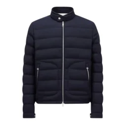 Kaschmir Kurze Daunenjacke Marineblau