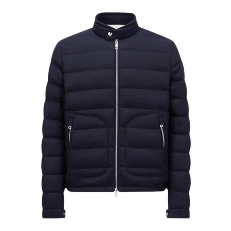 Kaschmir Kurze Daunenjacke Marineblau