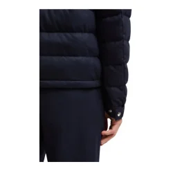 Kaschmir Kurze Daunenjacke Marineblau