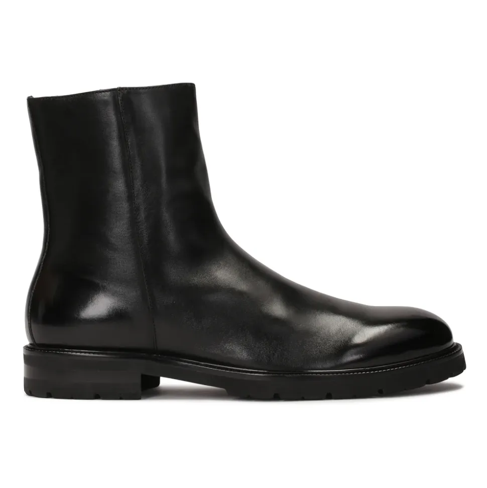Kazar Leder-Stiefeletten Schwarz