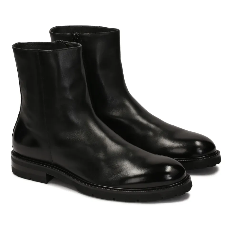 Kazar Leder-Stiefeletten Schwarz