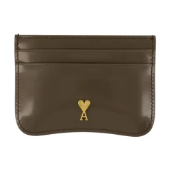 Khaki Leder Kartenhalter - Paris Stil