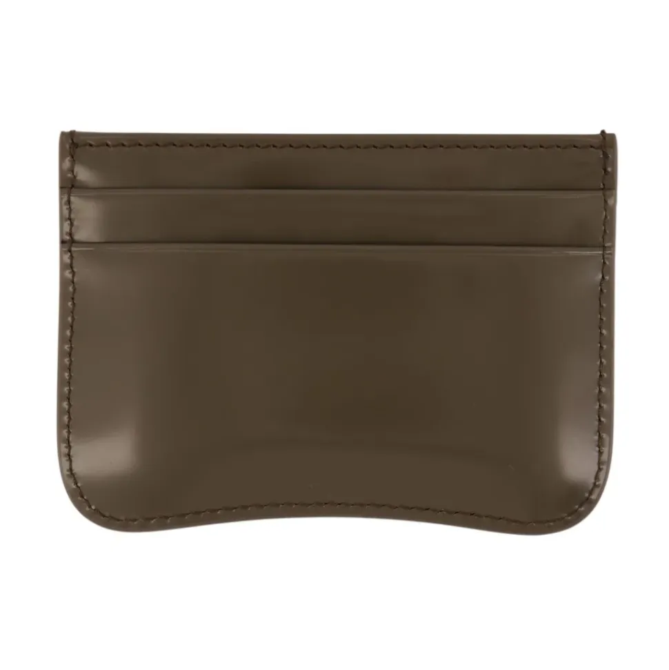 Khaki Leder Kartenhalter - Paris Stil