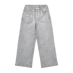 KINDER - Hellgraue Wide-Leg 5-Pocket-Jeans