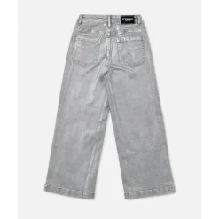 KINDER - Hellgraue Wide-Leg 5-Pocket-Jeans