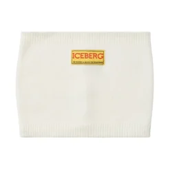 KINDER - Vanille Wollstirnband mit Eisberg-Logo auf gelbem Etikett
