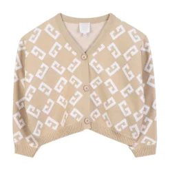 Kinder Beiger Pullover mit Jacquard-Motiv