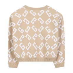 Kinder Beiger Pullover mit Jacquard-Motiv