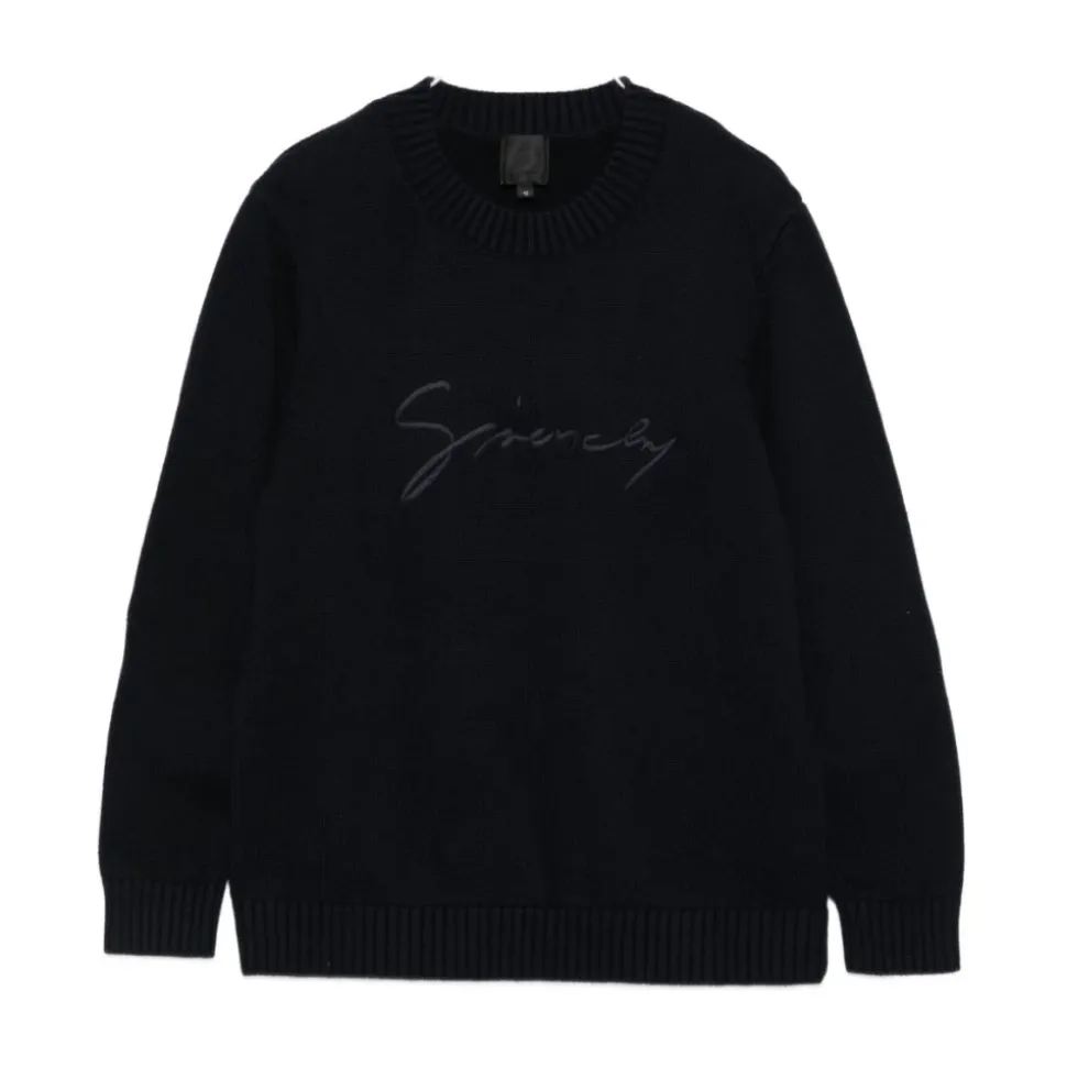 Kinder Blauer Pullover mit Signatur Stickerei